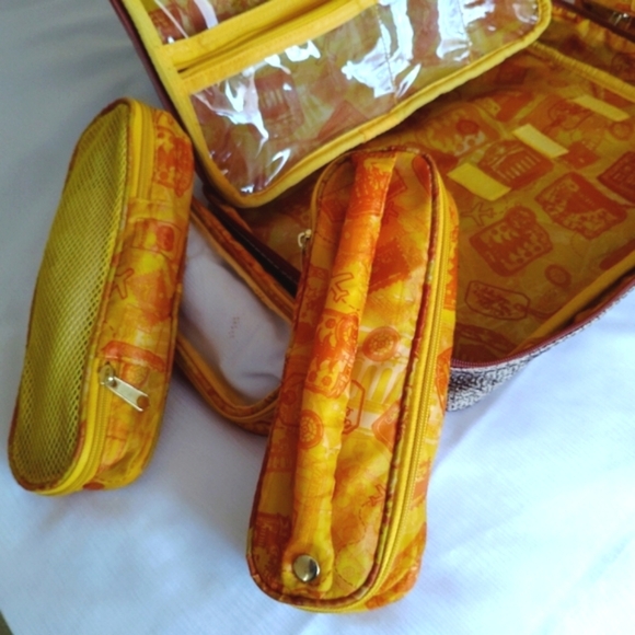 Samantha Brown Tweed Travel Case Toiletry Makeup Accessories Bag Valise 14"x10" - Picture 14 of 16